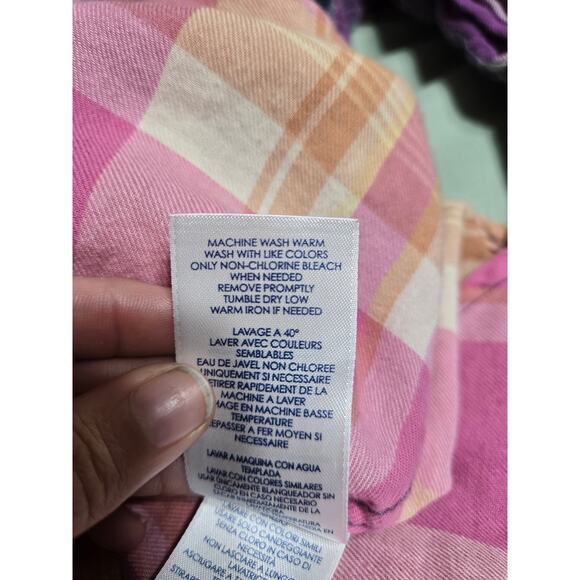 Chaps 1x women's purple dip dye button up flannel shirt - Picture 9 of 11